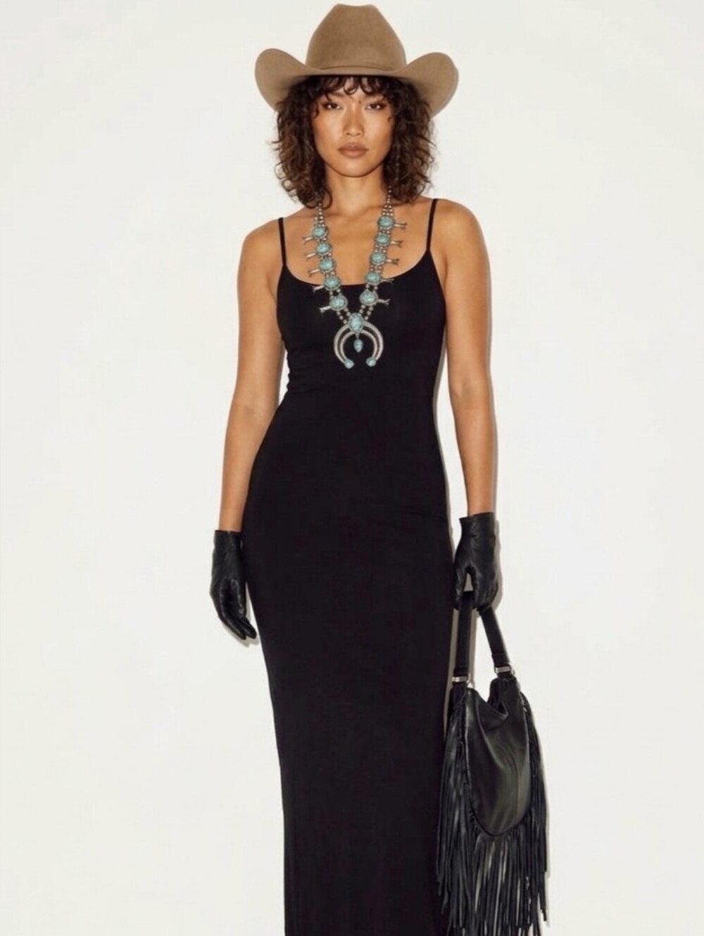 Skims Ribbed Soft Lounge Onyx Black Boho Minimalist Viral Long Maxi Slip Dress
